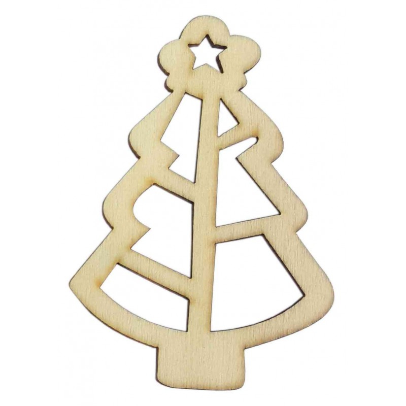 Accesorii creatie - lemn decupat - brad, set 6 buc, Colorarte, FS-M2 [2]