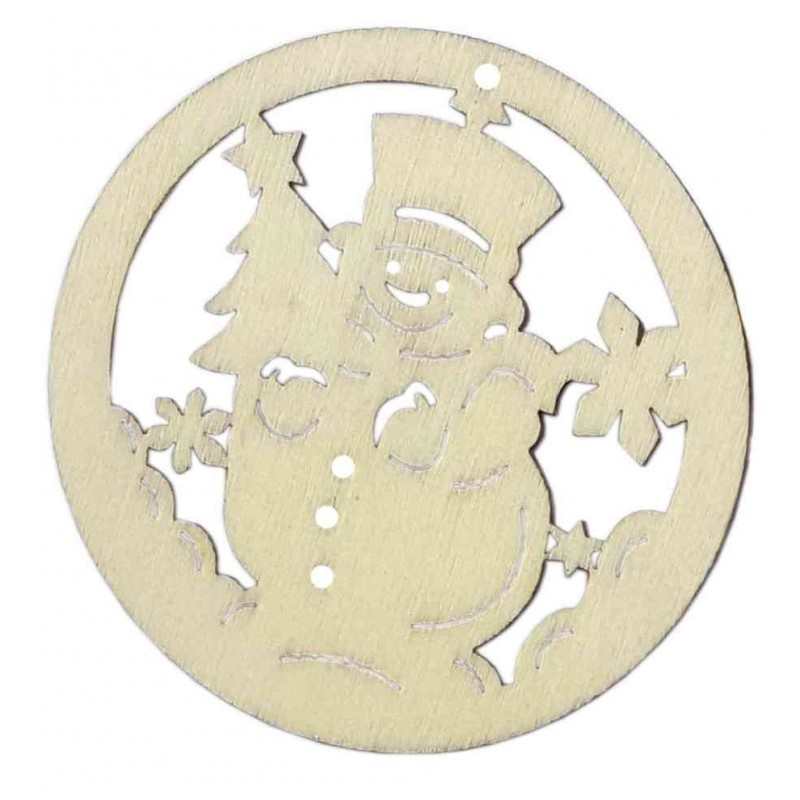 Accesorii creatie - lemn decupat - glob cu Om de zapada, set 6 buc, Colorarte, FS-MF [2]