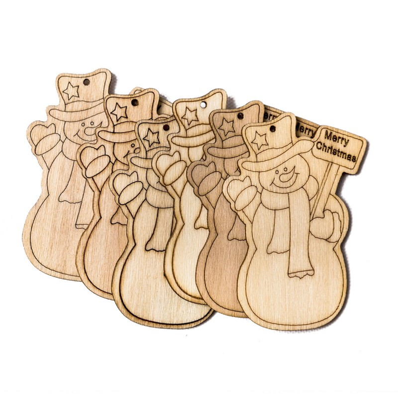 Accesorii creatie - lemn decupat - Om de zapada, set 6 buc, Colorarte, FS-M2 [1]