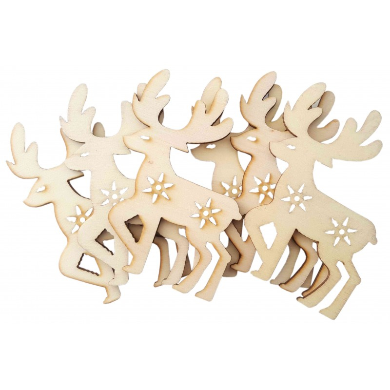 Accesorii creatie - lemn decupat - reni, set 6 buc, Colorarte, FS-MF [1]