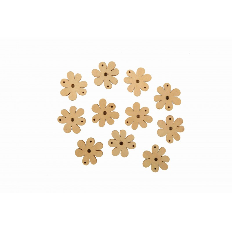 Accesorii creatie - lemn - floare, set 18 buc, Colorarte [1]