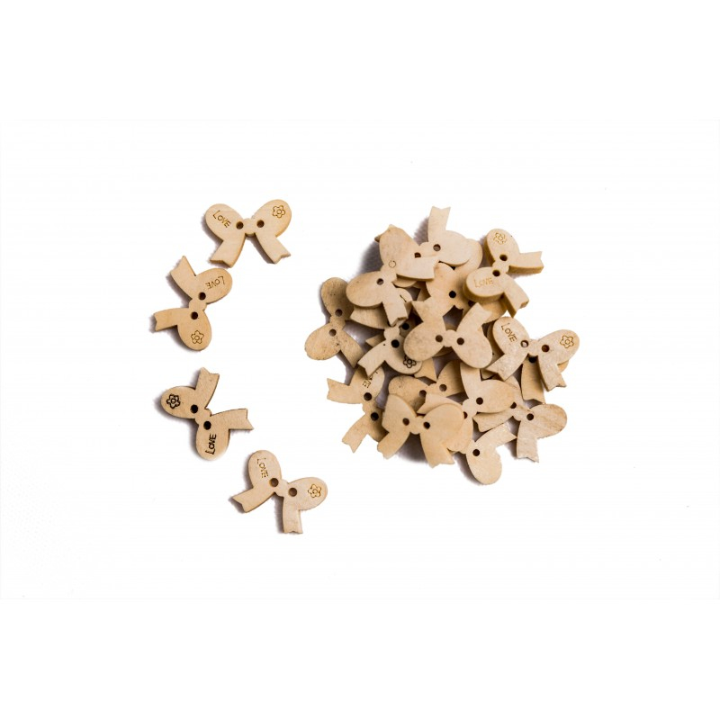 Accesorii creatie - lemn - fundita, set 20 buc, Colorarte [1]