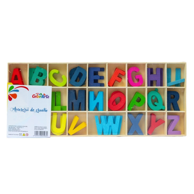 Accesorii creatie - lemn - litere, 3cm, Colorarte MTCR-WDBOX07 [1]