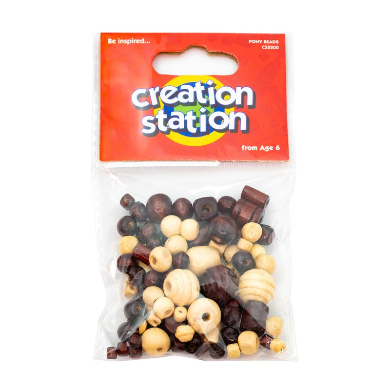 Accesorii creatie - lemn - margele, natur, set 50-80 buc, Colorarte [1]