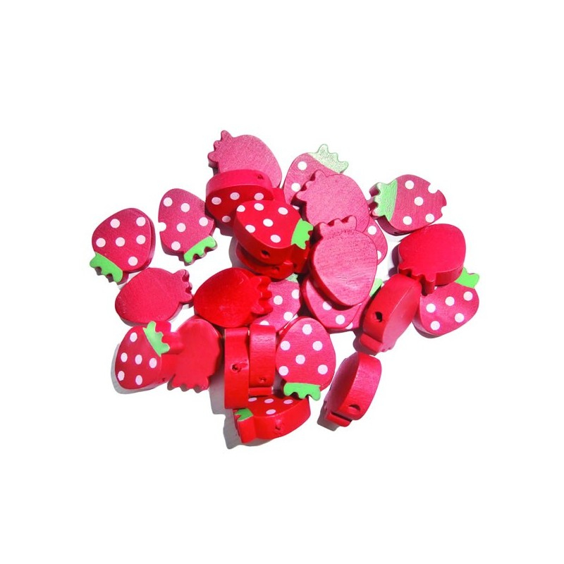 Accesorii creatie - lemn - nasturi capsuna, diverse culori, 1.5cm, set 25 buc, Colorarte [1]