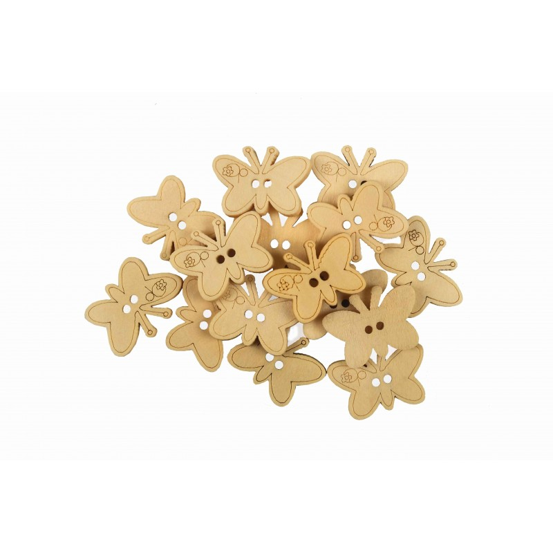 Accesorii creatie - lemn - nasturi fluturi, set 15 buc, Colorarte [1]