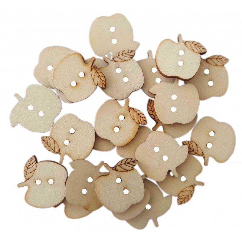 Accesorii creatie - lemn - nasturi mar, natur, set 30 buc, Colorarte [1]
