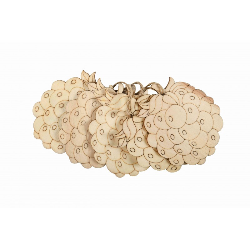 Accesorii creatie - lemn pirogravura - ananas, 7x7cm, set 5 buc, Colorarte [1]