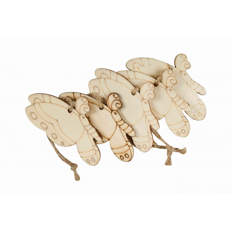 Accesorii creatie - lemn pirogravura - fluture, 7x7cm, set 5 buc, Colorarte [1]