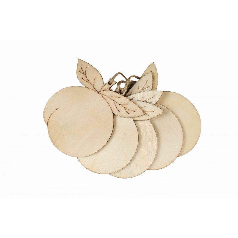 Accesorii creatie - lemn pirogravura - mar, 7x7cm, set 5 buc, Colorarte [1]