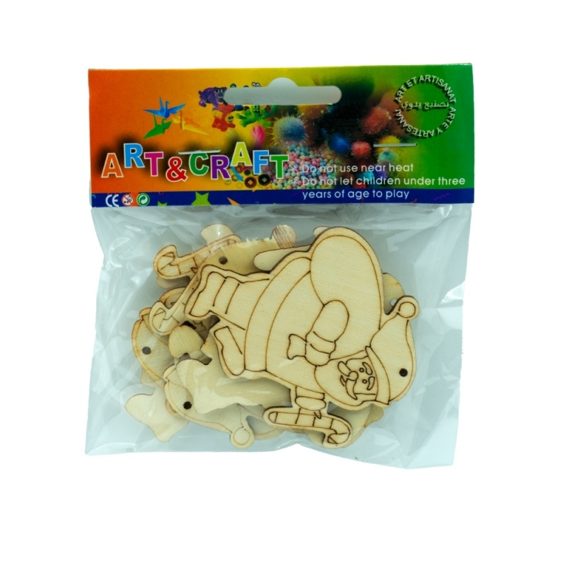 Accesorii creatie - lemn pirogravura - Mos Craciun, set 6 buc, CNX FS-MF [2]