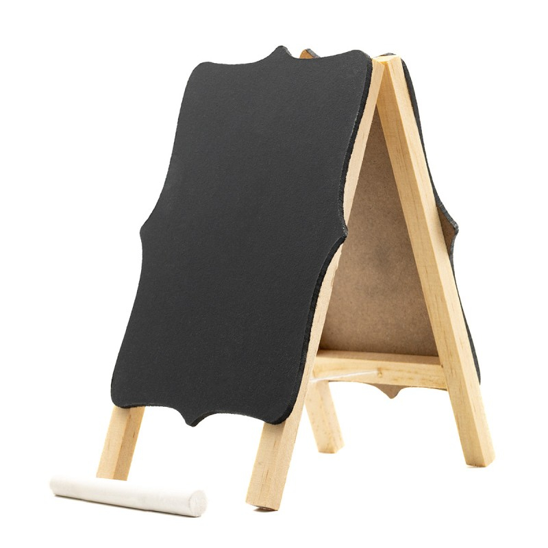 Accesorii creatie - lemn - tabla dreptunghiulara, neagra, 14x10cm, 2 fete, cu trepied, Colorarte [1]