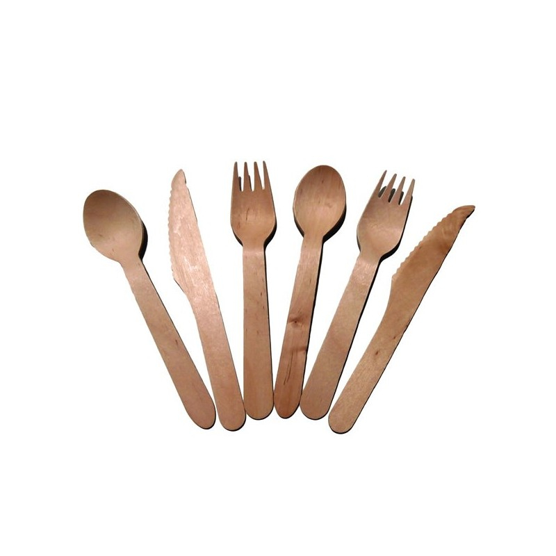 Accesorii creatie - lemn - tacamuri (2 linguri, 2 furculite, 2 cutite), natur, set 6 buc, Colorarte [1]