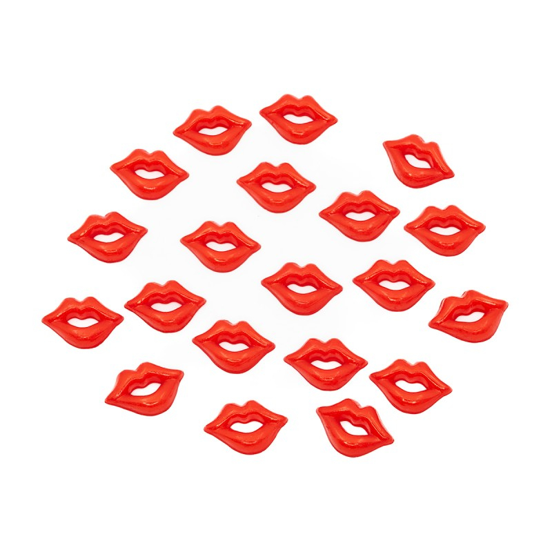 Accesorii creatie - margele buze plastic, rosii, set 20 buc, Colorarte [1]