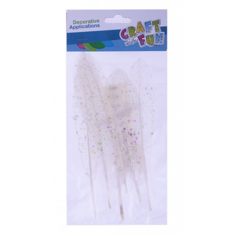 Accesorii creatie - pene, alb, 13-17cm, set 6 buc, Craft with Fun, 463669 [2]