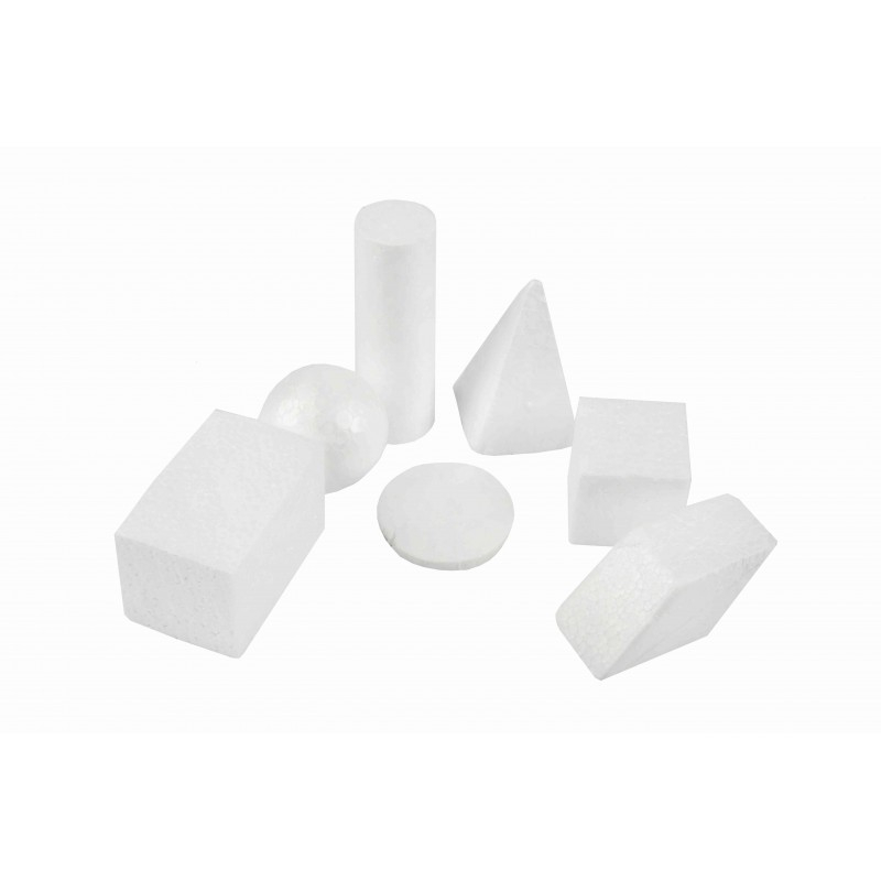 Accesorii creatie - polistiren - forme geometrice, alb, set 7 buc, Colorarte [1]