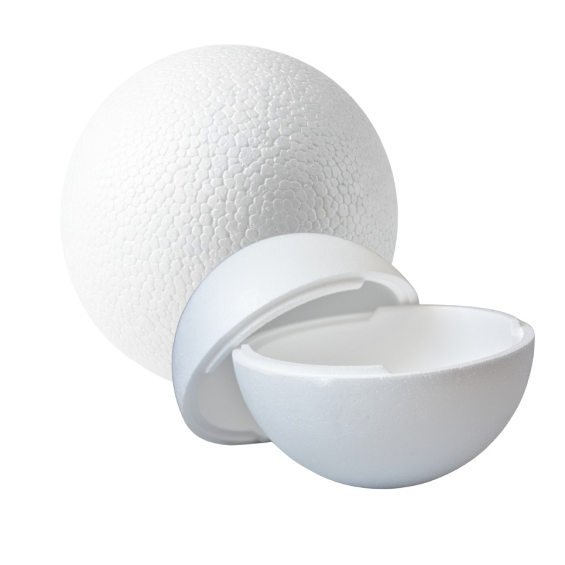 Accesorii creatie - polistiren HD - sfera din 2 parti, alb, 16cm, Colorarte [1]