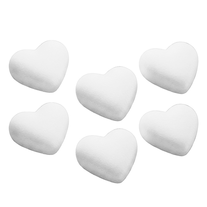 Accesorii creatie - polistiren - inima, alb, set 6 buc, Colorarte [1]