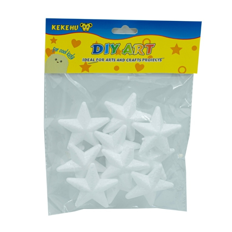 Accesorii creatie - polistiren - stea, alb, 5cm, set 10 buc, Colorarte [1]
