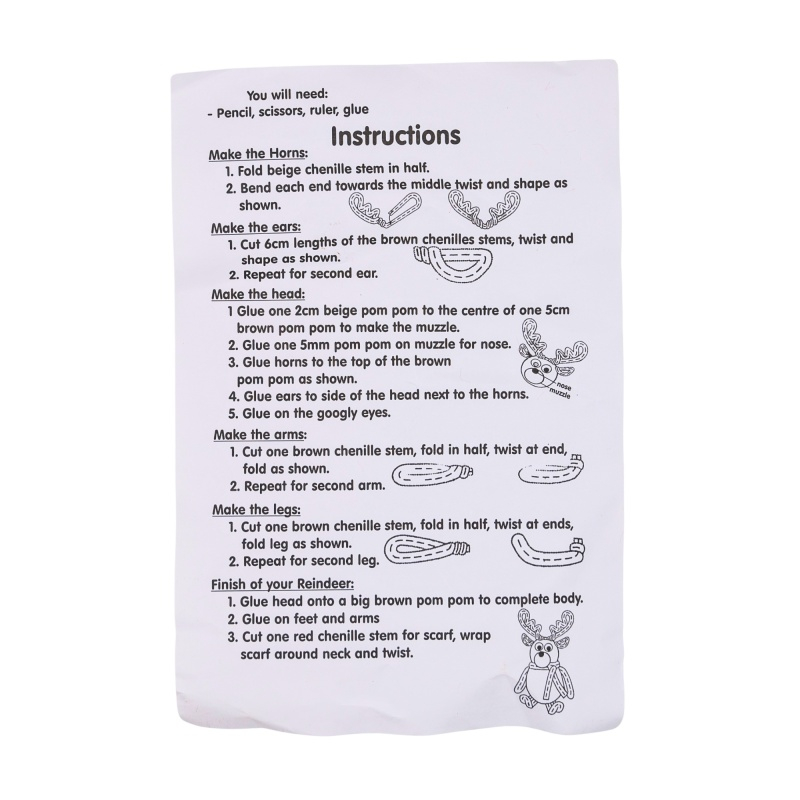 Accesorii creatie - ren din sarma plusata, cu Pom Pom si ochisori, Colorarte, MY24 [2]