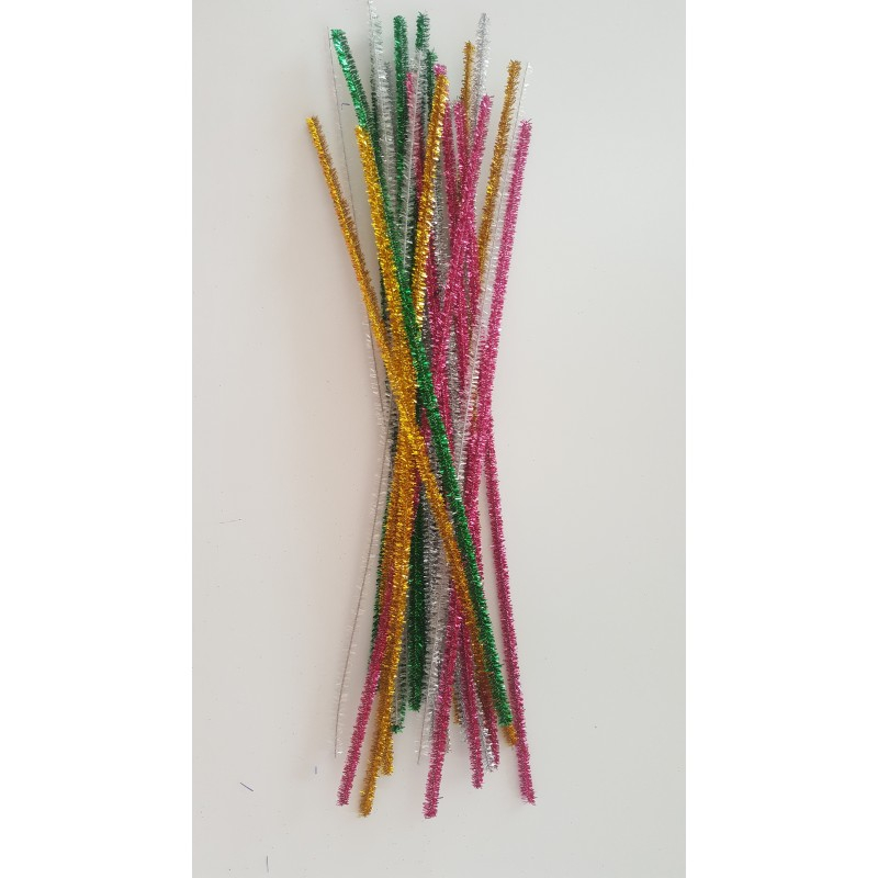 Accesorii creatie - sarma plusata, diverse culori, cu sclipici, set 25 buc, Colorarte [2]