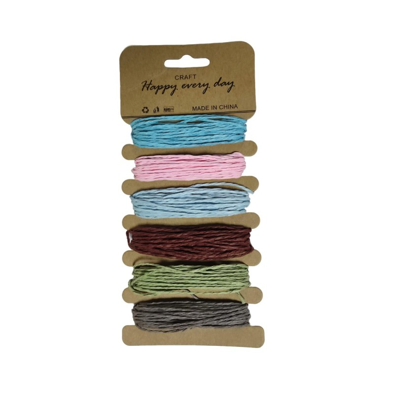 Accesorii creatie - sfoara hartie, 5m x 6 culori, Colorarte, diverse culori [1]