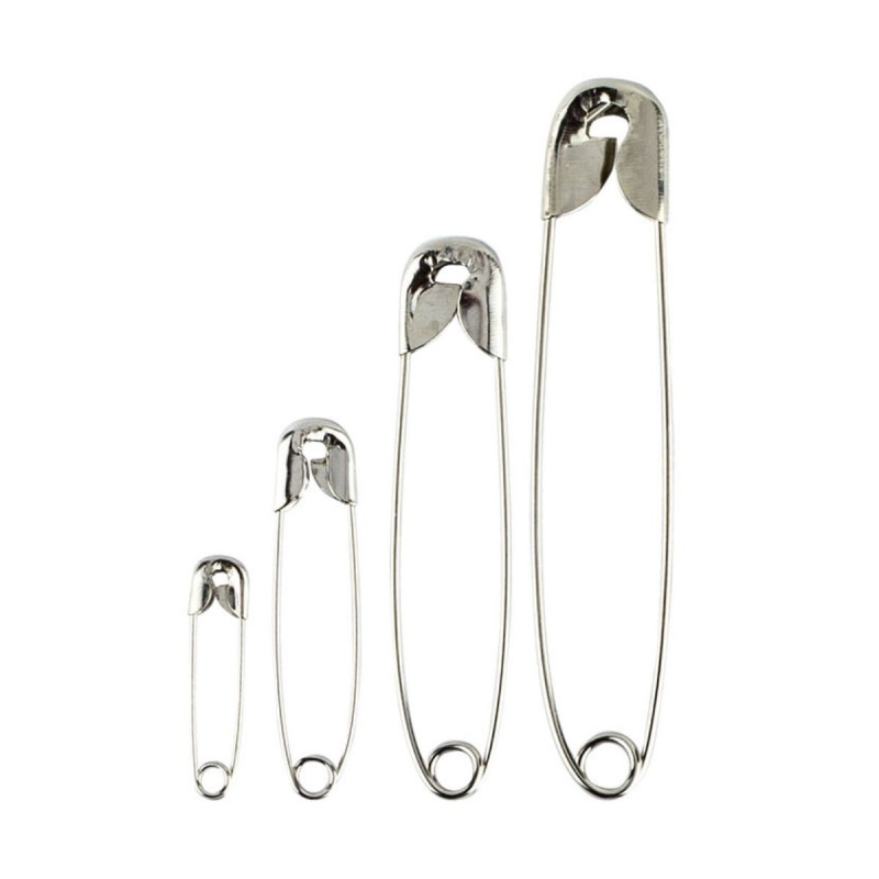 Ace de siguranta Grand GR-A64, metalice, 4 dimensiuni - 2, 3, 4.5, 5.5cm, argintii, set 64 buc [5]