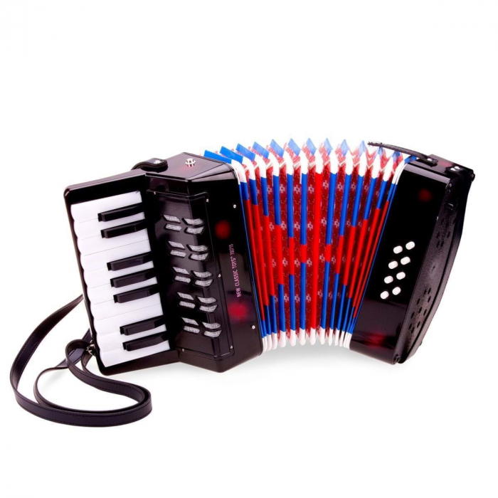 Jucarie Acordeon mare, 17 taste,  Negru, 23.5 x 10 x 23 cm [3]