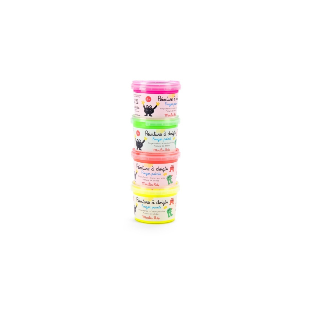 Acuarele 4 culori neon pentru pictat cu mana, Moulin Roty , varsta 1 - 3 ani [4]