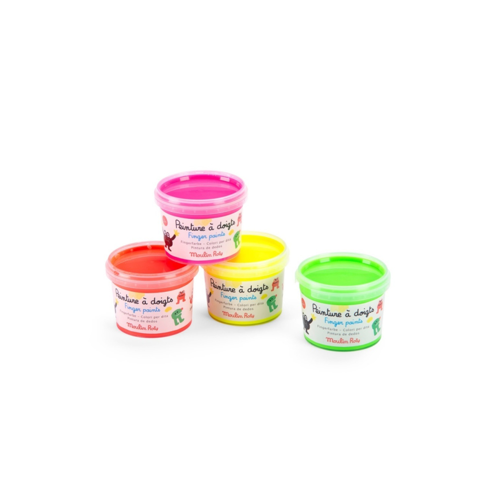 Acuarele 4 culori neon pentru pictat cu mana, Moulin Roty , varsta 1 - 3 ani [2]