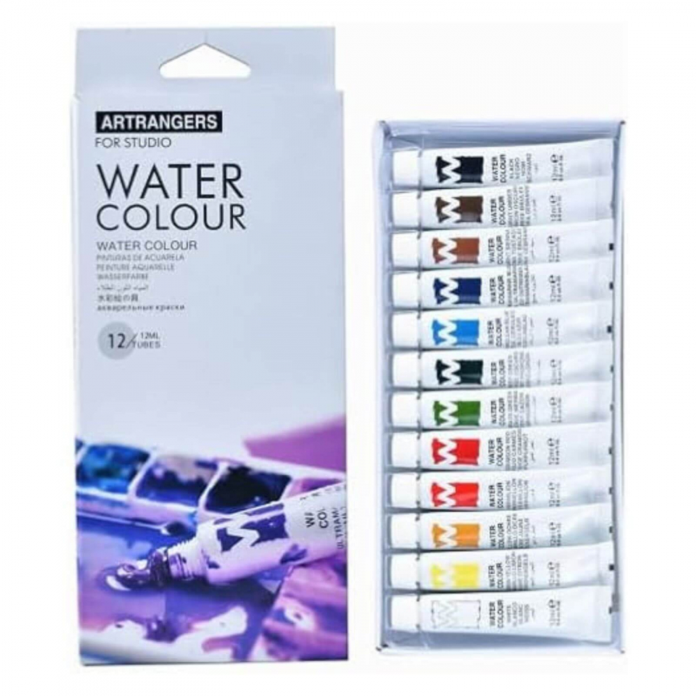 Acuarele tempera Colorarte, 12 culori x 6 ml, cu pensula – pictura scoala si hobby [3]