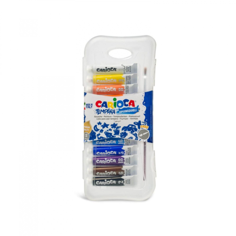 Acuarele Tempera Carioca 12 Culori x 7.5ml cu Pensula Cadou [1]