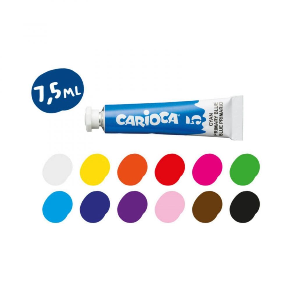 Acuarele Tempera Carioca 12 Culori x 7.5ml cu Pensula Cadou [2]
