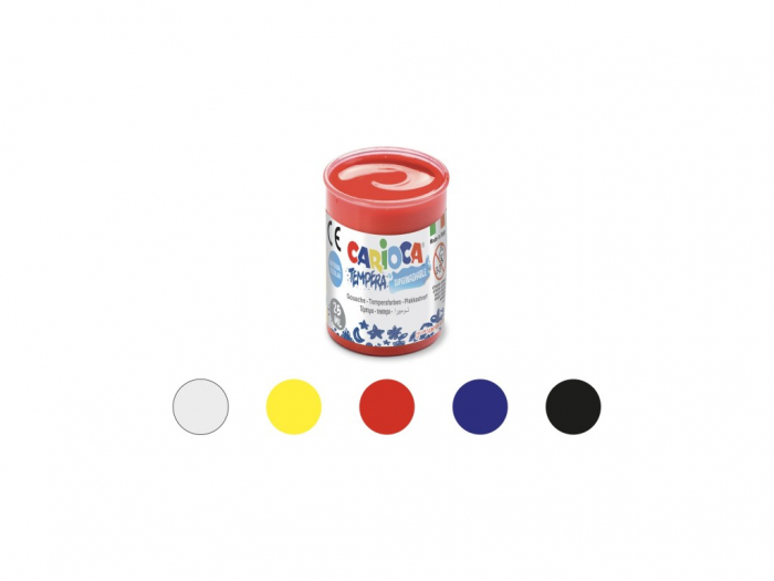 Acuarele tempera, lavabile, de opacitate ridicata, de la Carioca 5x25 ml set [2]