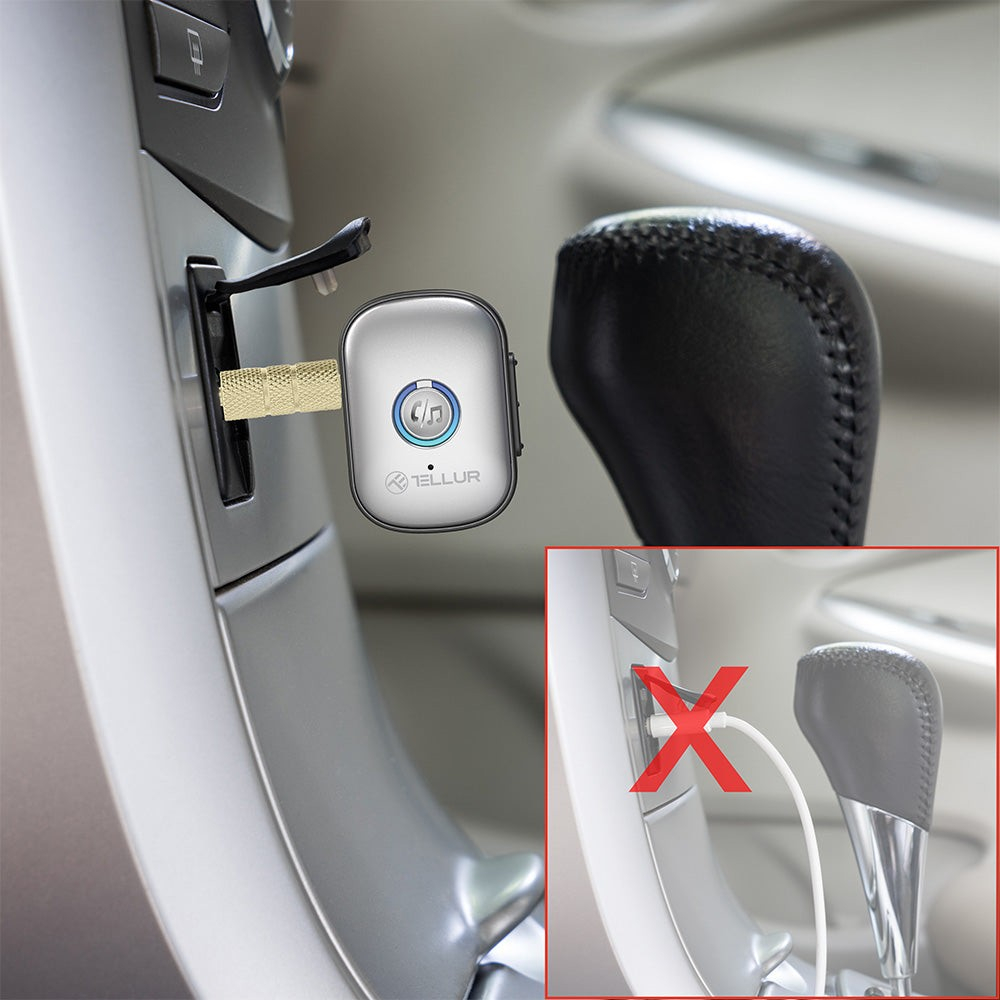 Adaptor Bluetooth 5.3 Tellur, receiver audio cu port AUX 3.5 mm, gri [3]
