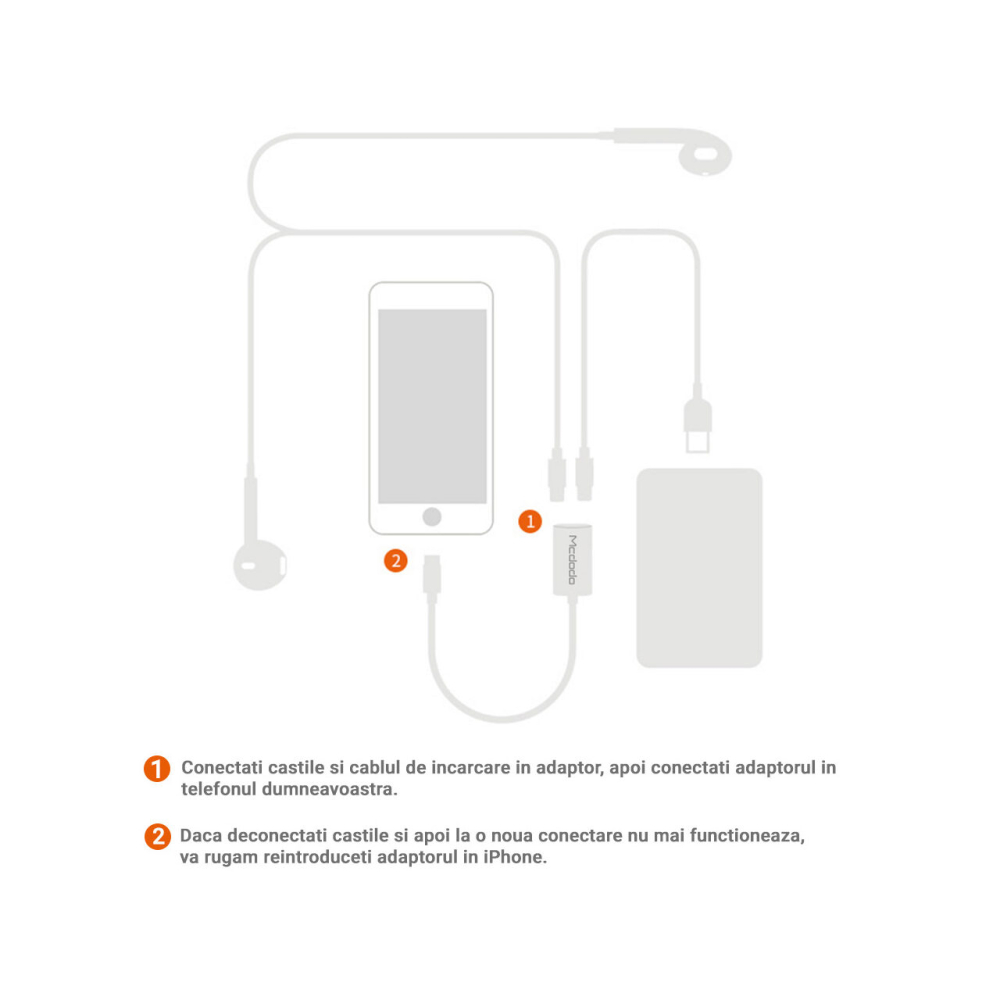 Adaptor Lightning la Dual Port Lightning Mcdodo Cablu Black [5]