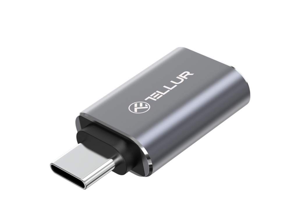 Adaptor Tellur USB-C (tată) la USB-A (mamă), 10Gbps, 3A, aluminiu [3]