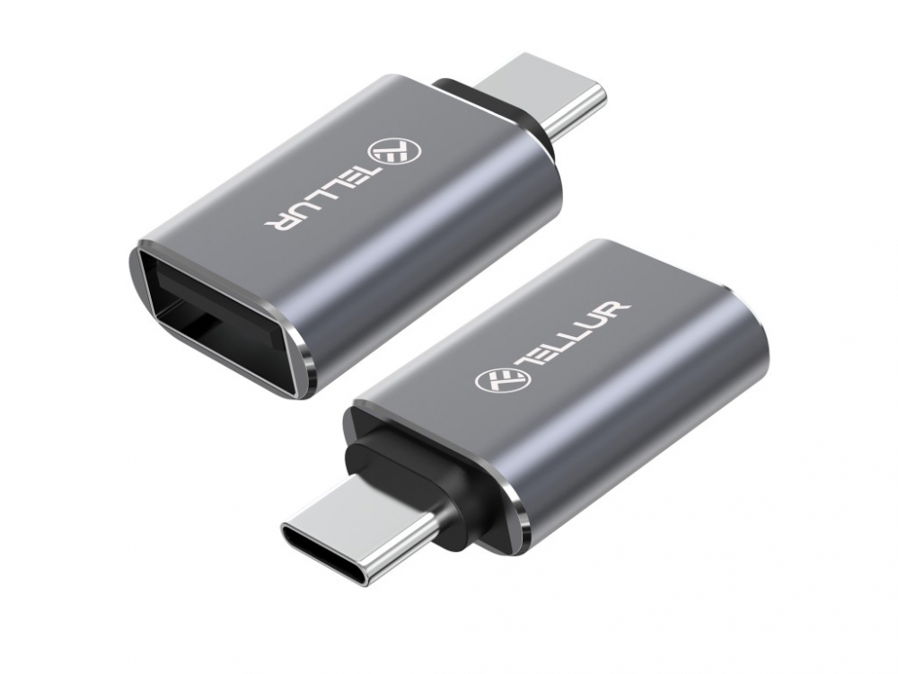 Adaptor Tellur USB-C (tată) la USB-A (mamă), 10Gbps, 3A, aluminiu [2]
