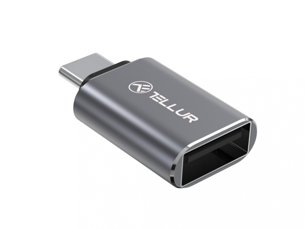 Adaptor Tellur USB-C (tată) la USB-A (mamă), 10Gbps, 3A, aluminiu [1]