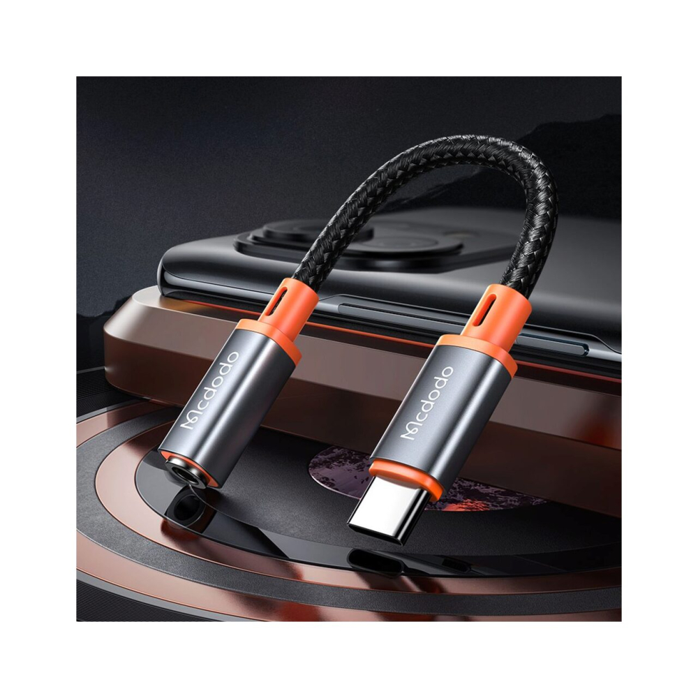 Adaptor Type-C la Jack 3.5mm Mcdodo Castle Series 11cm Black [4]