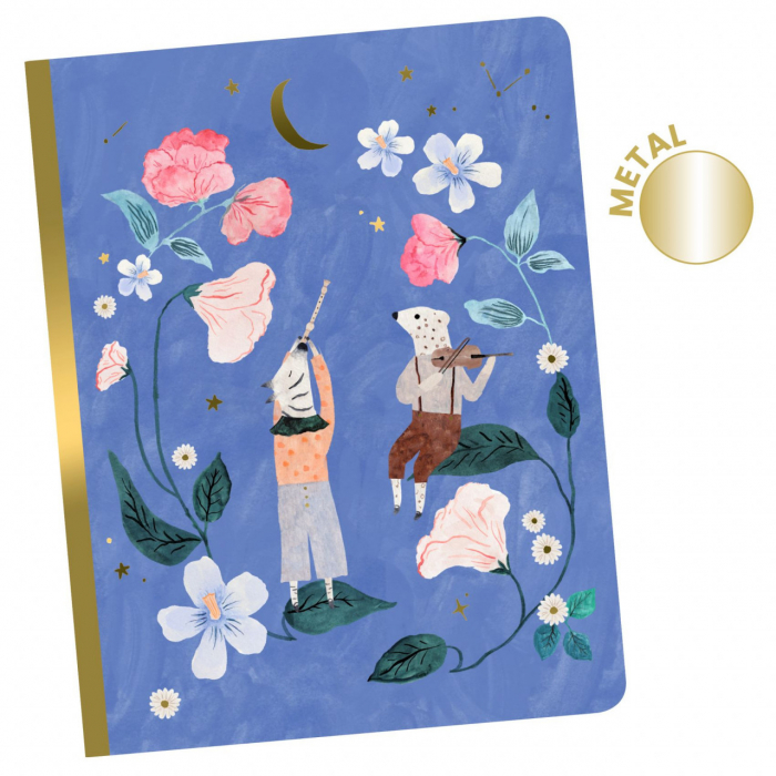 Agenda Cecile, 48 pagini liniate, caiet de notite cu ilustratii florale delicate, 120 g/m², varsta 6 - 9 ani, Adult, Fata [2]