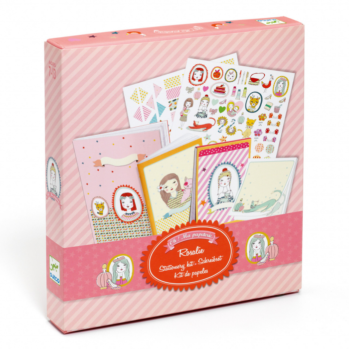 Cutie decorata, cu 2 agende personalizate si autocolante, Rosalie [2]