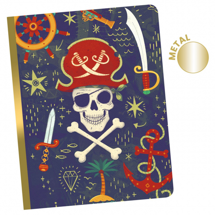 Agenda Steve, 48 pagini liniate, caiet de notite cu ilustratii pirati, 120 g/m², varsta 6 - 9 ani, Baiat [2]