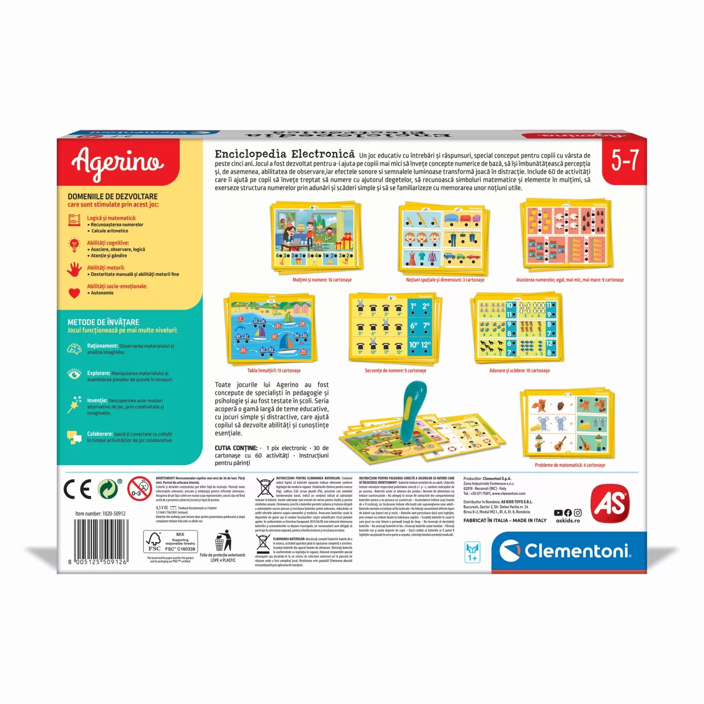 Joc educativ, Enciclopedia electronica, Agerino, 5 ani+, pix electronic, Clementoni, varsta de la 5 ani la 7 ani [5]