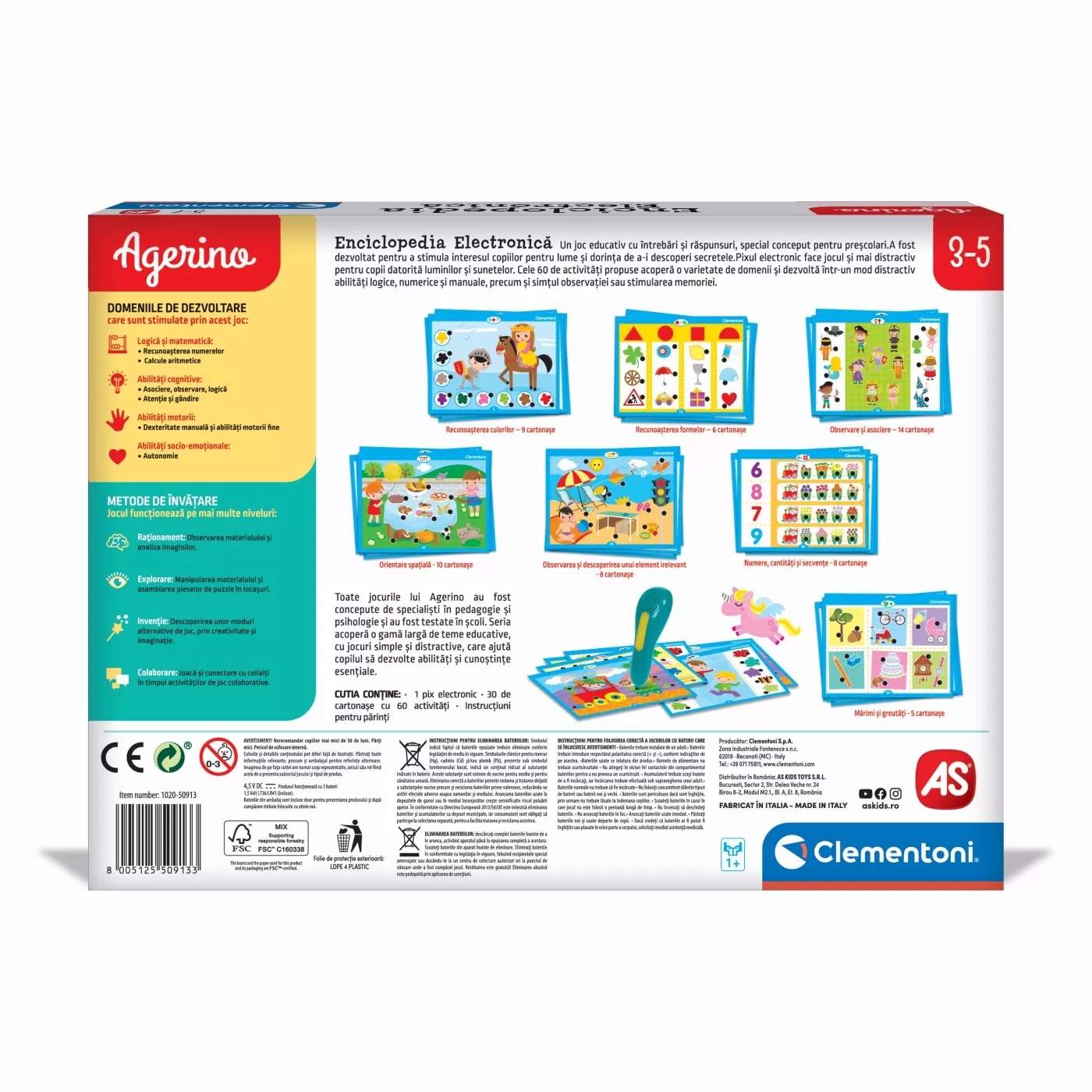 Joc educativ, Enciclopedia electronica, cu pix electronic, Agerino, 3 ani+, Clementoni, varsta de la 3 ani la 5 ani [5]