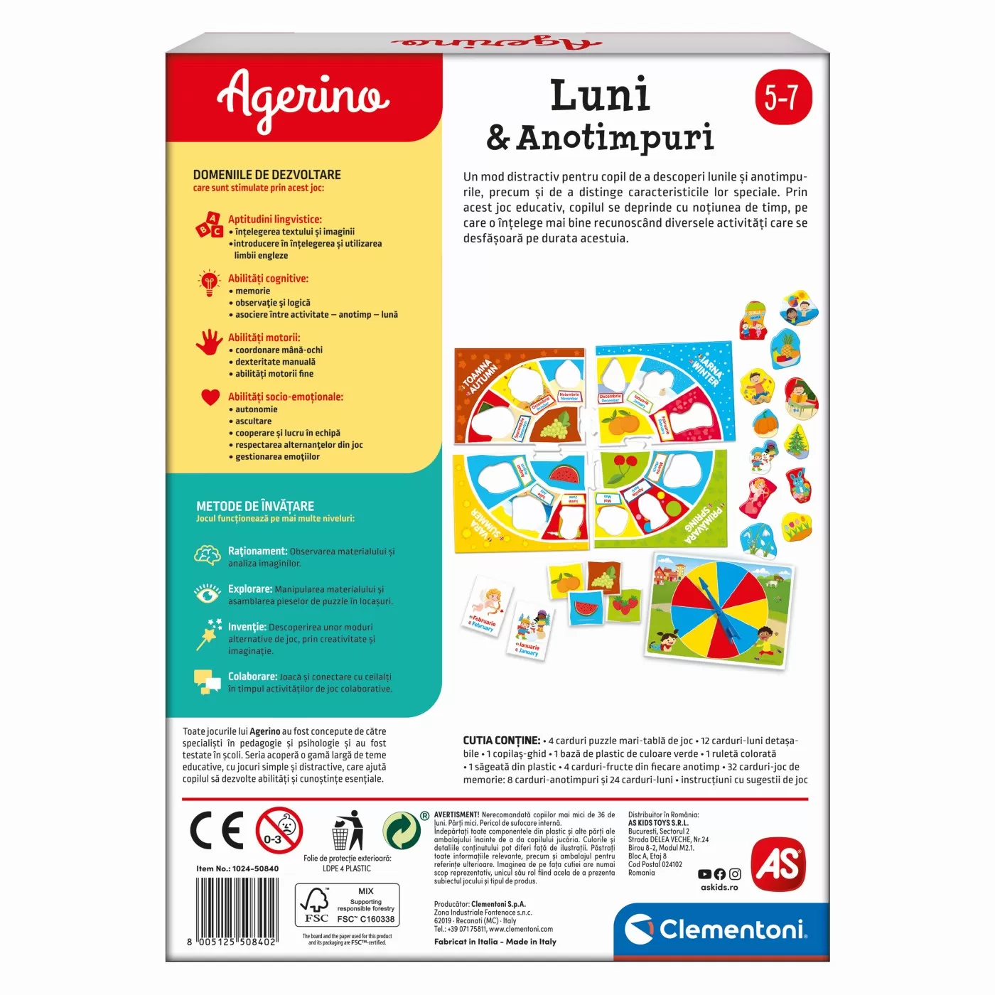 Joc educativ, Luni si Anotimpuri, Agerino, 5 - 7 ani, Clementoni, varsta de la 5 ani la 7 ani [3]