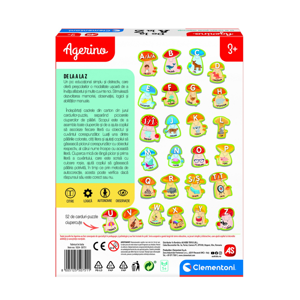 Agerino puzzle de la a la z in limba romana copii cu varsta peste 3 ani [6]
