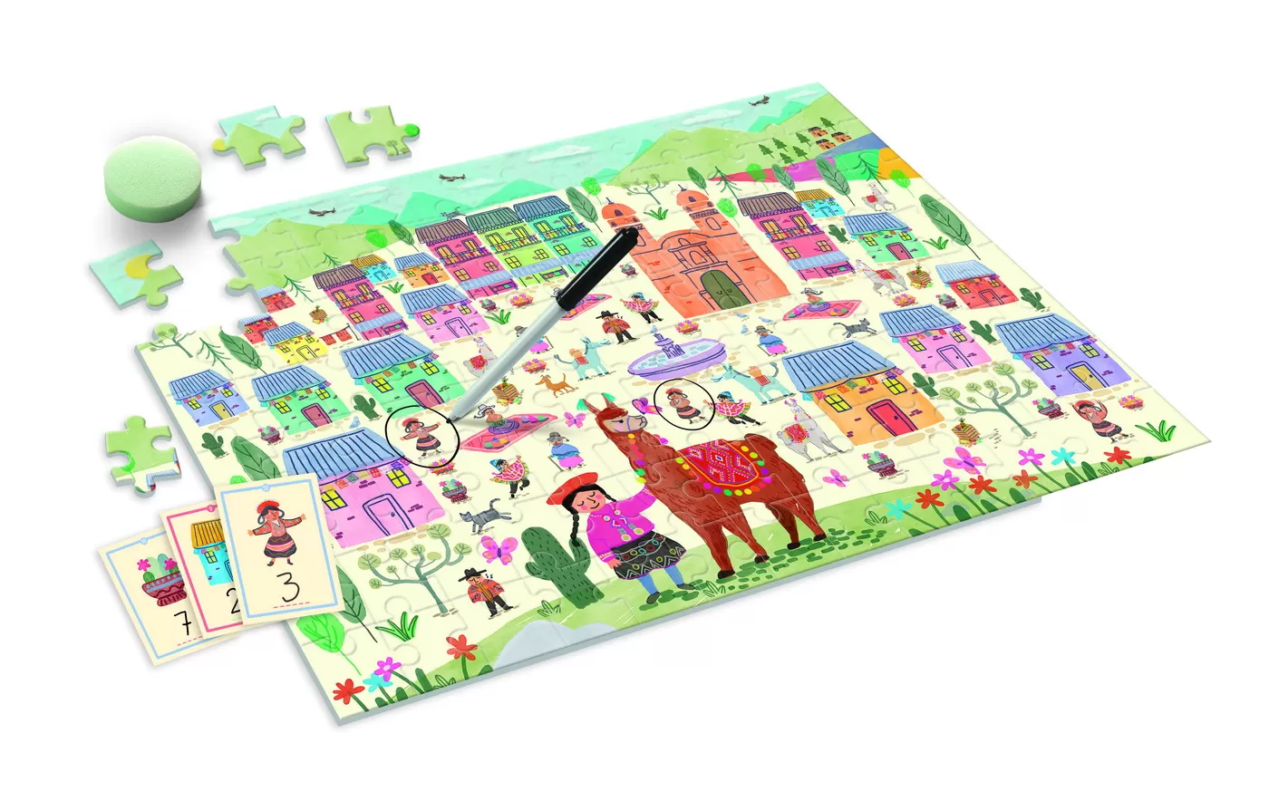 Puzzle Numaratoare, 104 piese cu elemente colorate de numarat, Agerino, Clementoni, varsta de la 5 ani la 7 ani [2]