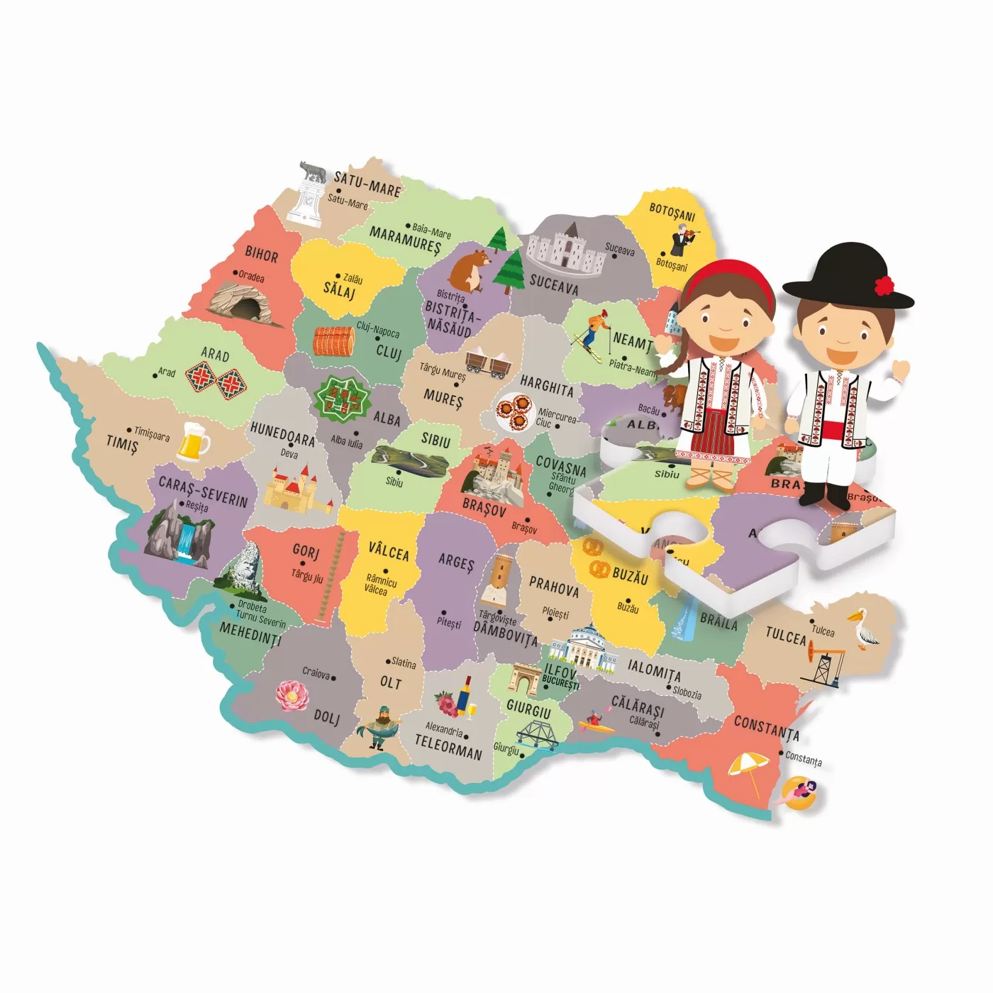 Joc educativ, Sa descoperim Romania, Agerino, 4 - 6 ani, Clementoni, varsta de la 4 ani la 7 ani [4]