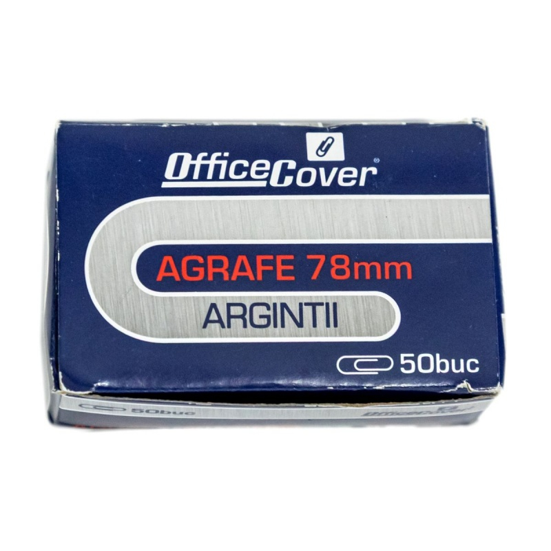 Agrafe birou Office Cover, metalice, 78mm, argintii, cutie 50 buc [2]